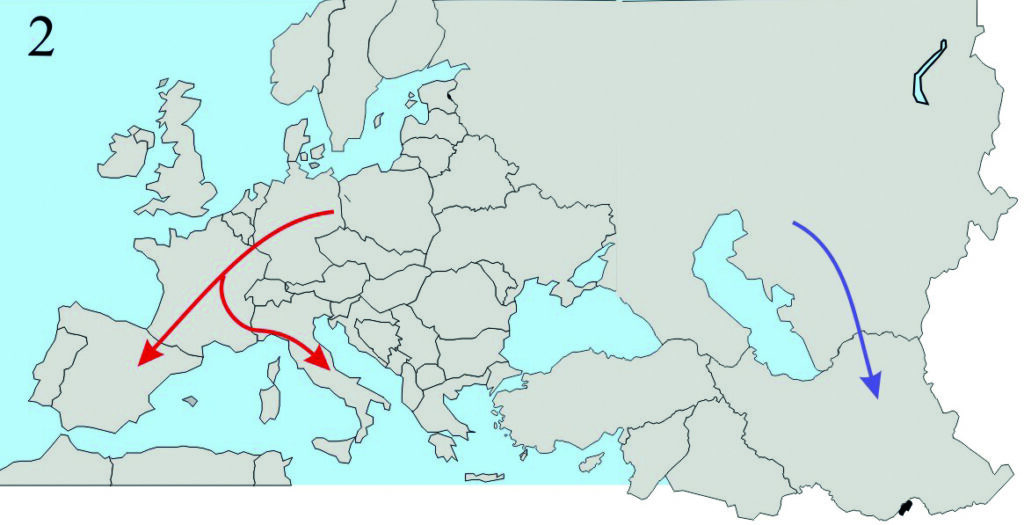 2 - Glaciation du Riss (-325 000 à -130 000 ans). La calotte glaciaire descend jusqu’aux côtes de l’Angleterre. Les abeilles ne peuvent survivre dans la toundra et se réfugient à l’Ouest, en Espagne et à l’Est dans le Sud du Caucase ou dans leur lieu d’origine.