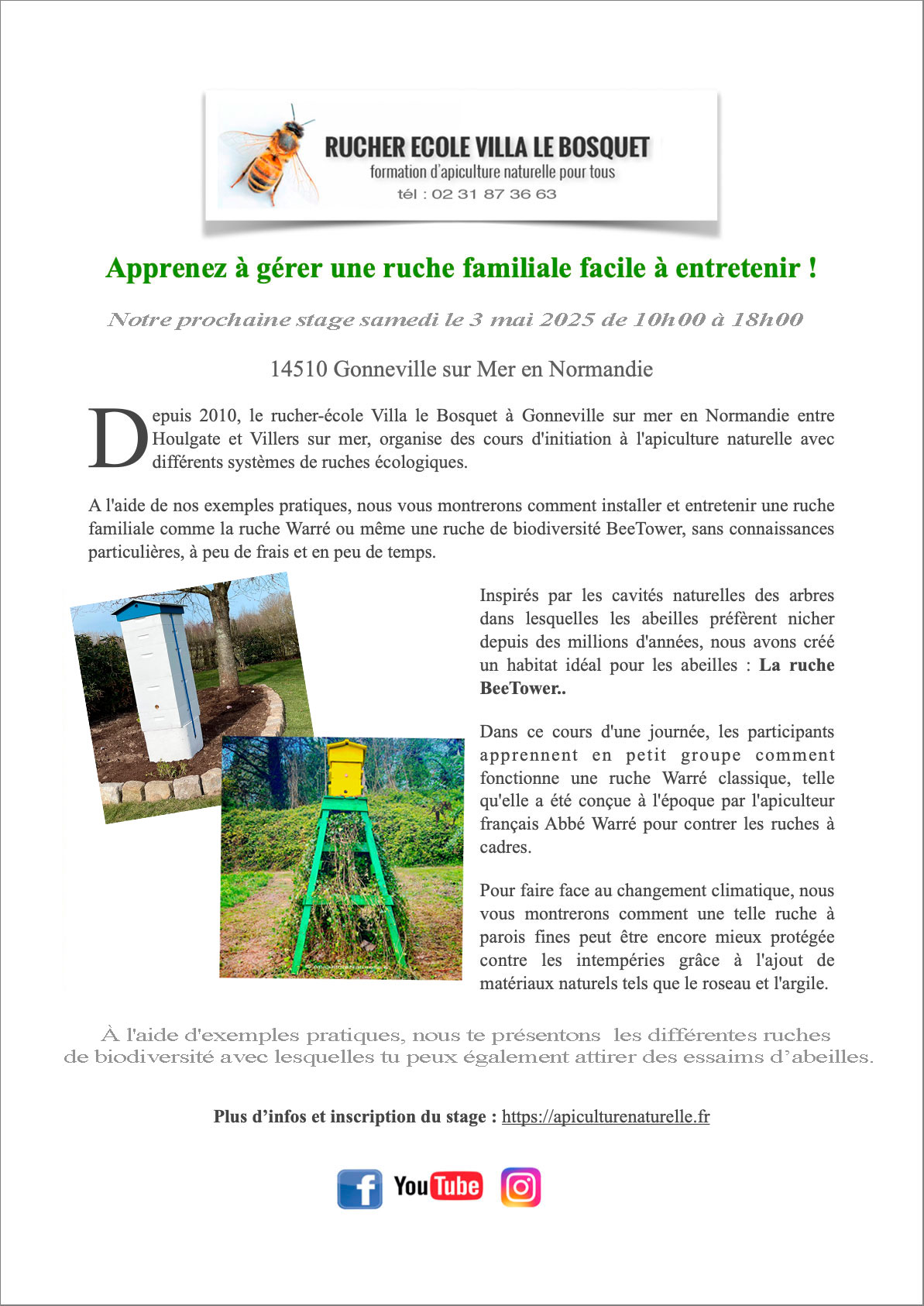 Stage ruche familiare 2025